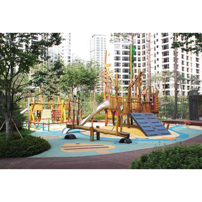 公園木質組合滑梯-吉寶游樂